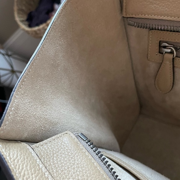 Authenticated Celine tote micro luggage drummed calfskin in Dune - Picture 5 of 12
